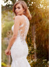 High Neck Beaded Ivory Lace Tulle Wedding Dress